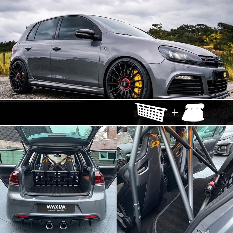 Clubsport Komplettset - Strebe mit Netz und Teppich für VW Golf 6R